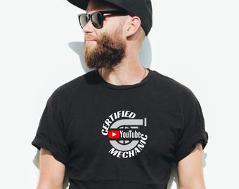 Certified YouTube Mechanic T-Shirt - Ringspun Cotton Unisex Tee