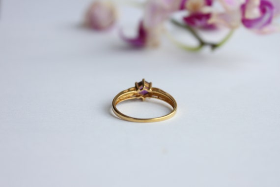 Vintage 18ct Yellow Gold Amethyst Ring - image 3
