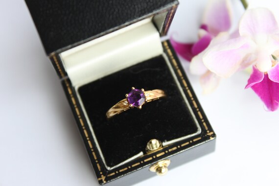Vintage 18ct Yellow Gold Amethyst Ring - image 5