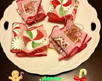 Handcrafted Ribbon Candy Ornaments