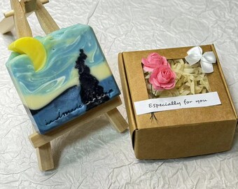 Starry Night Soap,Van Gogh,Art Lovers Soap, Famous Painting,inspired Artisan Bar Soap
