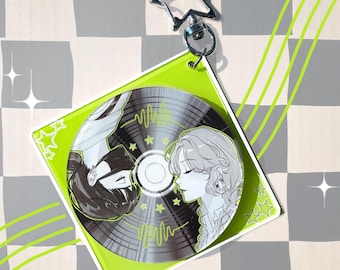 The Guy She Was Interested in Wasn't a Guy at ~ Green Yuri Spinning Acrylic Charm