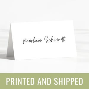 White Wedding Place Cards Folded Placecards First and Last Name Table Names Day of Stationery Printed Party Names Engagement
