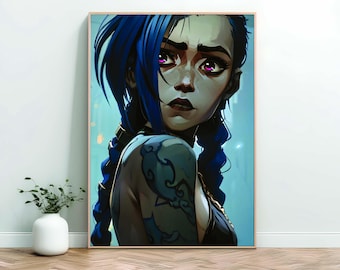 Epic Poster Arcane | League of Legends | Gaming Room Decor | Gaming Gifts | Gaming Wall Art | Fine Art Print for Gamers | Jinx Wall Art