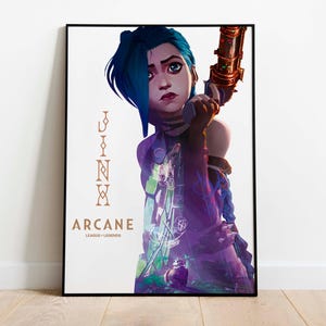 Epic Poster Arcane Wall Art Poster | League of Legends | Jinx Gaming Decor | Fine Art Print for Gamers | Gaming Room Wall Art Gift