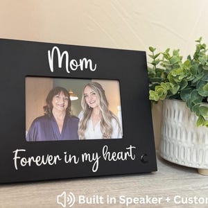 Audio Photo Frame, Black 4x6 Memorial Picture with Built-In Speaker