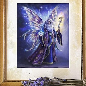 Fairy Wizard art print, Fairy Poster, Fairy Core Decor , Limited Edition Print, concept art wall art, design, kids room decor