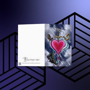 Art de carte de tarot de pirate trois épées Carte de voeux à personnaliser avec votre propre message, personnalisée, carte unique
