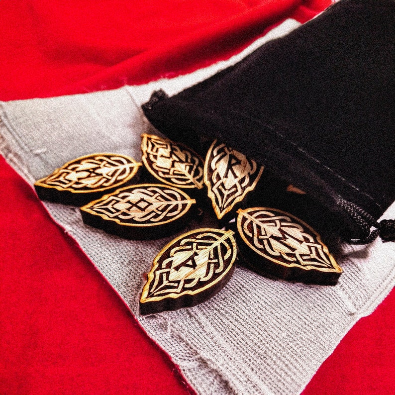 norse viking pagan elder futhark  usa made  solid ash wood runes