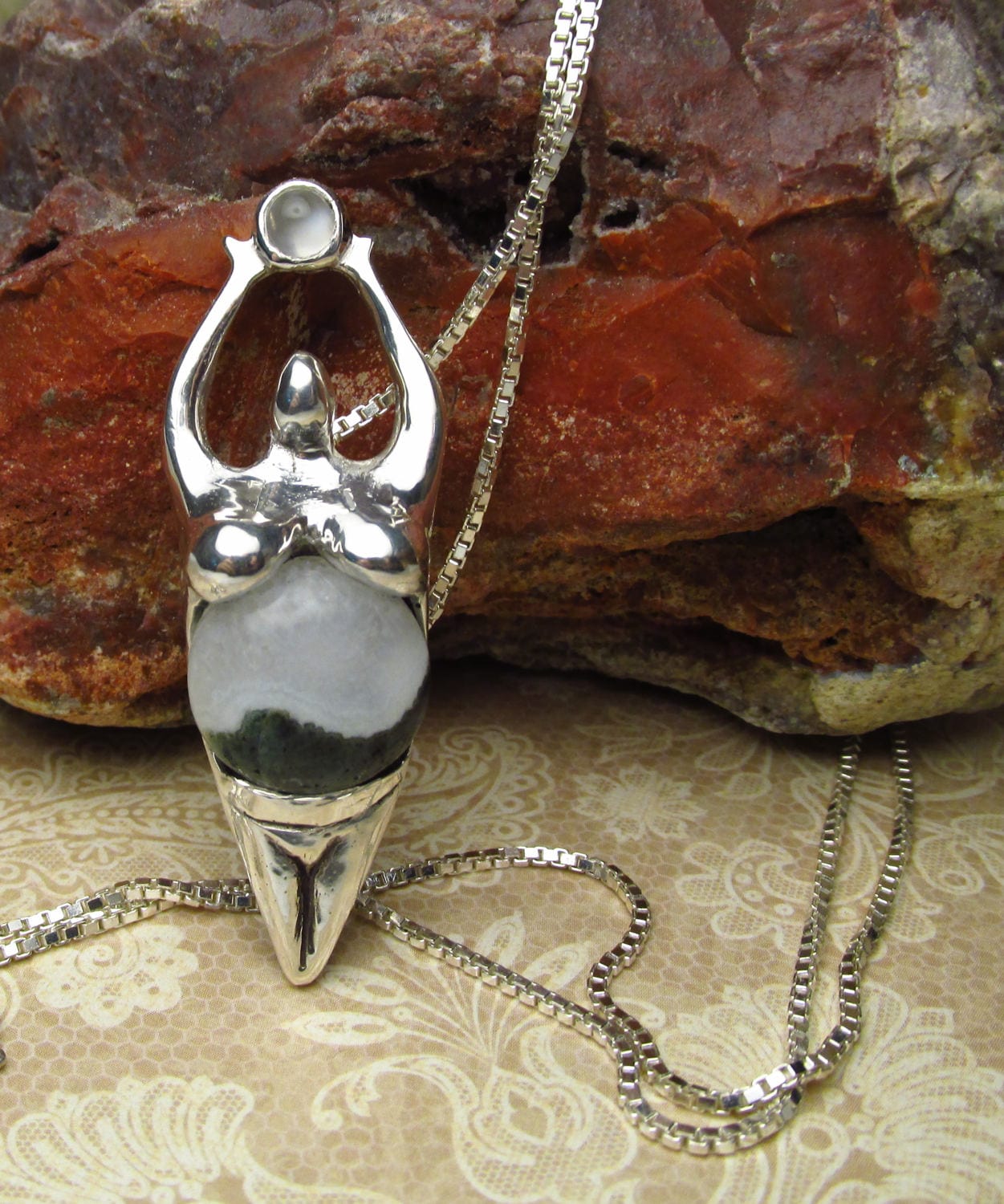 Sterling silver goddess pendant clearance
