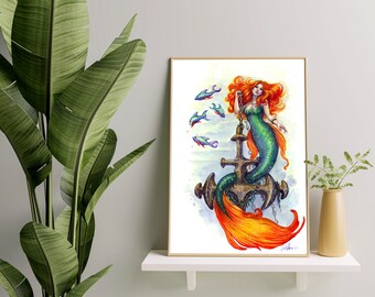 Meerjungfrau Art Print Wall Decor Home Decor Beach Meerjungfrau Dekor Meerjungfrau Plakat Mermaidcore