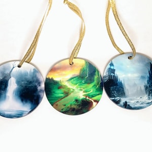 Norse Pagan Yggdrasil Ornaments Set - 9 Realms Viking Tree Decor | Yule, Christmas, Yuletide Gifts | Asgard, Midgard, Mythology Art