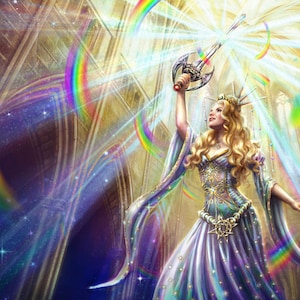 Fantasy Fine Art  Print,  Princess Queen Sword  strong powerful woman Warrior Magic  wall art, wall decor