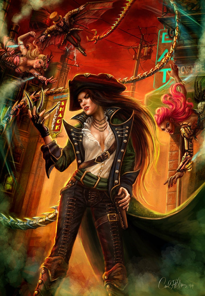 Steampunk Fantasy Art Hero Character Urban Pirate Rouge - Etsy