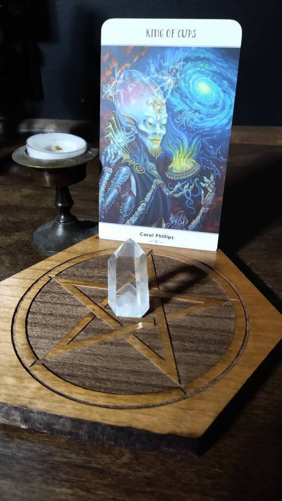 Pentacle Altar Board, Pentagram Altar Board, Tarot Card Holder