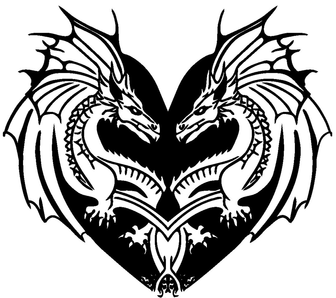 Dragon Heart Graphic, Laser, Asset, Clip Art, Commercial Use, SVG ...