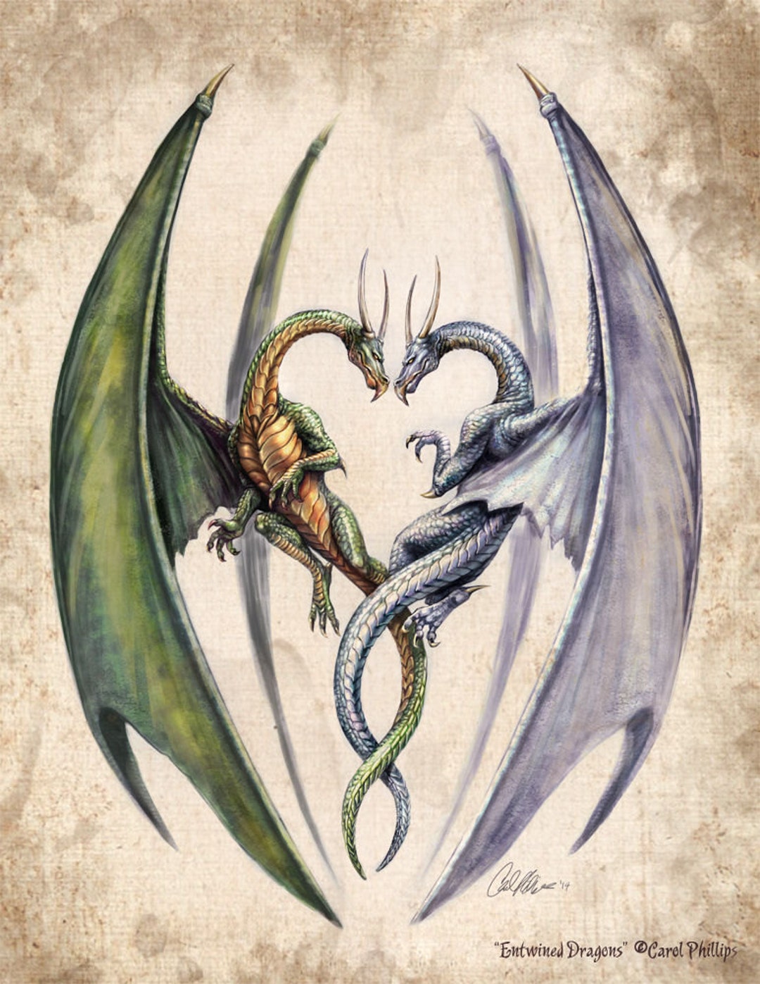 Dragon couple, digital personalized drawing