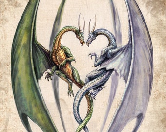 Fantasy Art Print,  Dragon Art, Dragon Print, Dragon decor, Dragons lovers gift, dragon wall art , dragon home decor