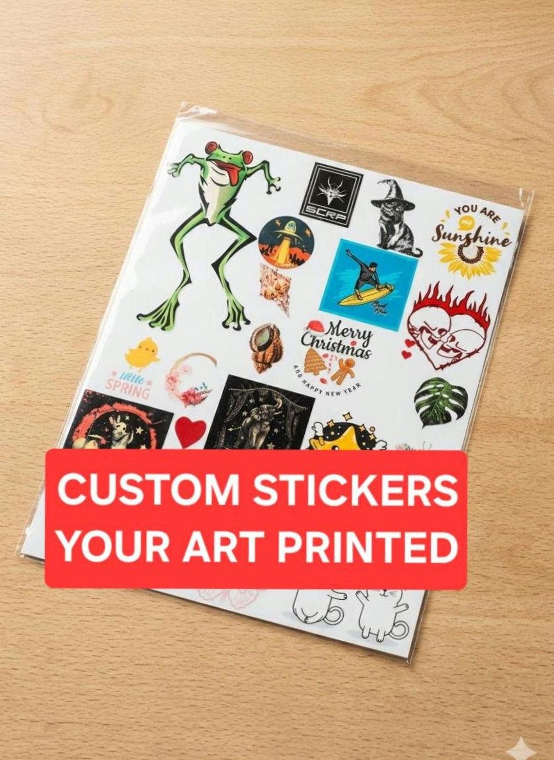 Custom UV DTF Sticker Sheet – Your Artwork - No Minimum 12x15 or Half ...
