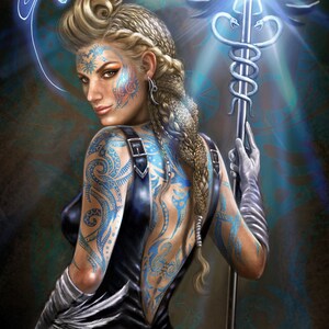 Female Sci Fi Fantasy Art Character Print Magic Mage Healer Etsy