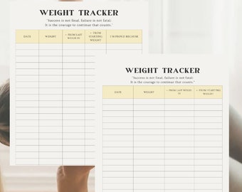 Printable Weight Tracker | Weight Loss tracker template | Weight Tracker | Weight loss tracker printable | Printable weight loss tracker