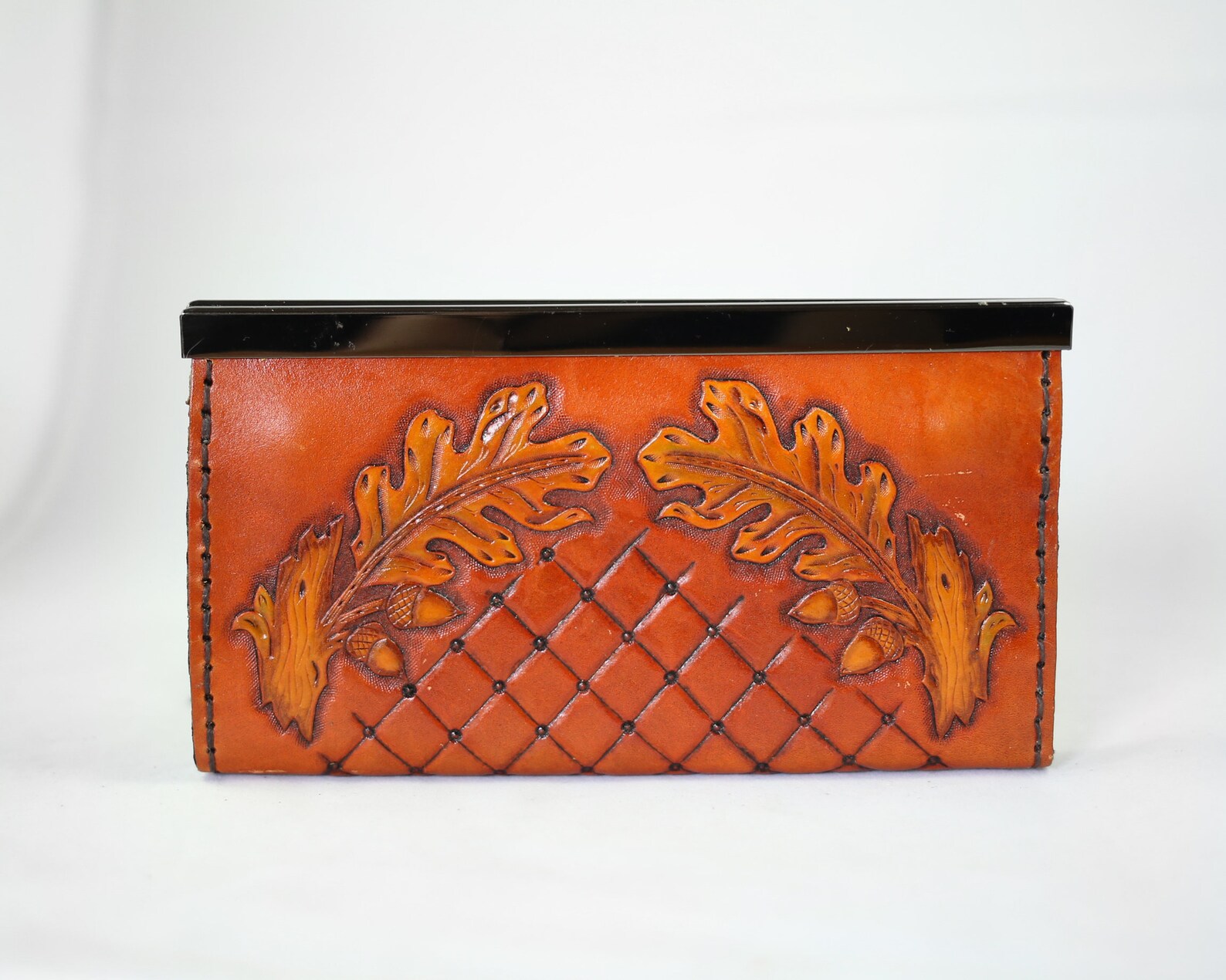 Hand Tooled Leather Clutch Purse Etsy