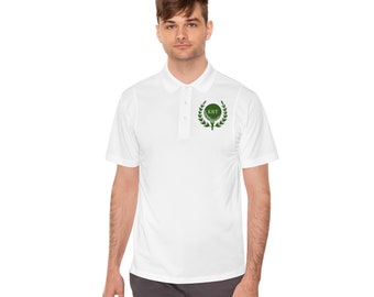 Men's Sport Polo Shirt, Personalized Golf Polo! Perfect Gift for Father's Day! Preppy, Green Golf Ball Design.