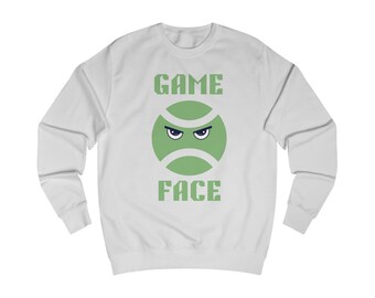 Tennis Sweatshirt. Game Face! Personalize with Your Club or Team Name. Gift for Tennis Players!