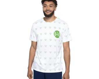 Maillot de sport pour homme. T-shirt de tennis. Monogramme personnalisé. Cadeau pour lui - Fête des pères. Joueur de tennis ou partenaire de tennis