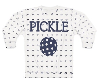 Hochwertiges Sweatshirt. Weißes und dunkelblaues Paddelmuster. Geschenk für Pickle Ballers!