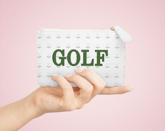 ¡Mini bolso de mano de embrague, temática de golf para tees, marcadores de bolas, botellas de avión! Regalo perfecto para golfistas o compañeros de golf.