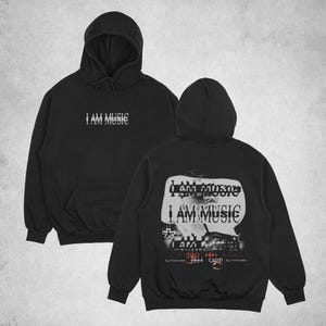 Sudadera con capucha "I AM MUSIC" de Playboi Carti, sudadera con capucha "I Am Music" de dos caras, merchandising de Playboi Carti, sudadera con capucha "New Album Cover", sudadera con capucha unisex.