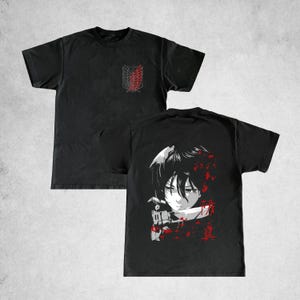 AOT Mikasa Two Sided Shirt,  Attack on Titan Mikasa Anime Tee,  Fan Made Attack on Titan Iconic Shirt, Gift For Him, Her, Viral  Anime Shirt
