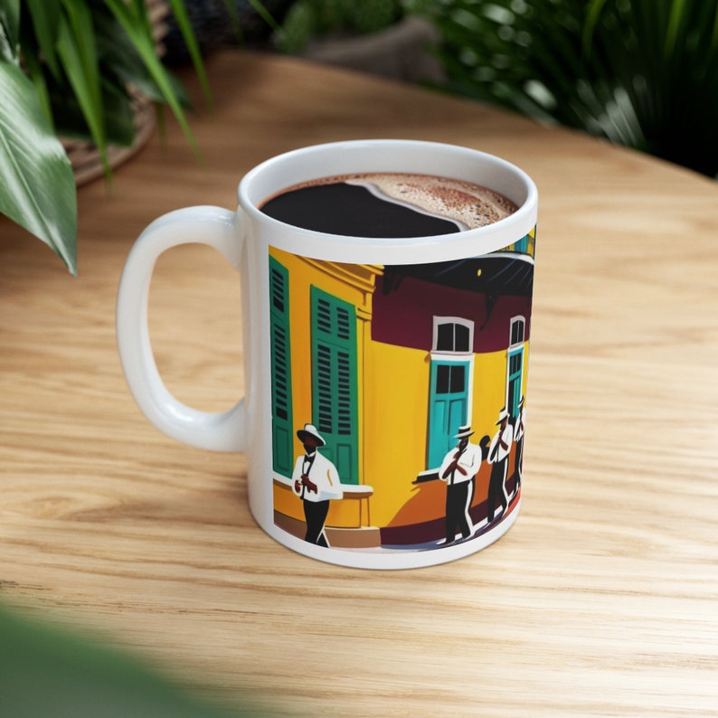 New Orleans-Inspired 11oz Ceramic Mug Perfect Gift for Coffee & Tea Lovers, Unique City Souvenir image 7