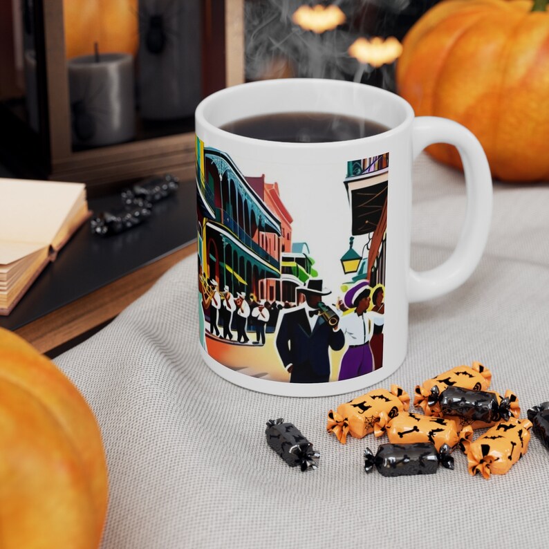 New Orleans-Inspired 11oz Ceramic Mug Perfect Gift for Coffee & Tea Lovers, Unique City Souvenir image 5