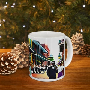 New Orleans-Inspired 11oz Ceramic Mug Perfect Gift for Coffee & Tea Lovers, Unique City Souvenir image 8