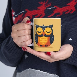 Tasse hibou en céramique Serene, tasse à café de 11 oz, parfaite pour les amoureux de la nature et les soirées douillettes