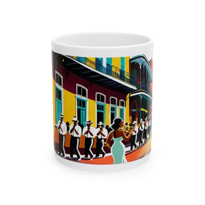New Orleans-Inspired 11oz Ceramic Mug Perfect Gift for Coffee & Tea Lovers, Unique City Souvenir image 2