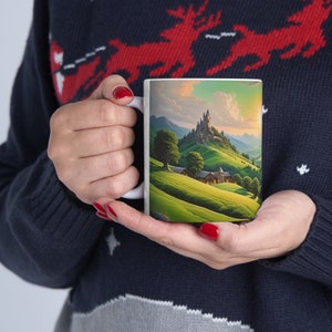 Tolkien Inspired Ceramic Mug, 11oz Perfect Gift for Fantasy Literature Fans & Coffee Lovers