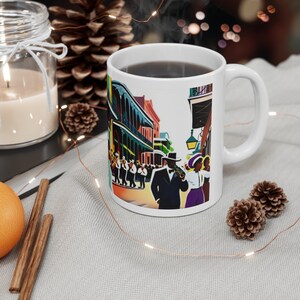 New Orleans-Inspired 11oz Ceramic Mug Perfect Gift for Coffee & Tea Lovers, Unique City Souvenir image 3