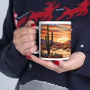 Pueblo Desert Cactus Ceramic Mug, 11oz