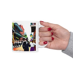 New Orleans-Inspired 11oz Ceramic Mug Perfect Gift for Coffee & Tea Lovers, Unique City Souvenir image 10