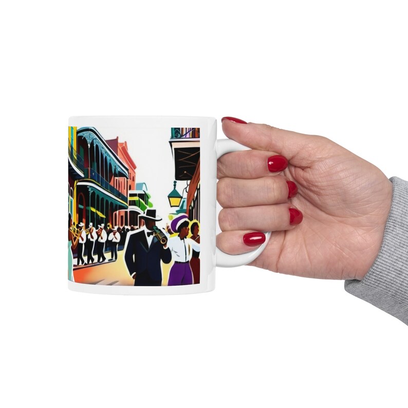 New Orleans-Inspired 11oz Ceramic Mug Perfect Gift for Coffee & Tea Lovers, Unique City Souvenir image 10