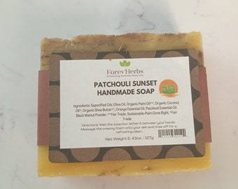 Patchouli Sunset Handmade Soap / Natural Soap / Aromatherapy Soap / Wellness Soap / Vegan Soap / Soap for Him/ Men's soap