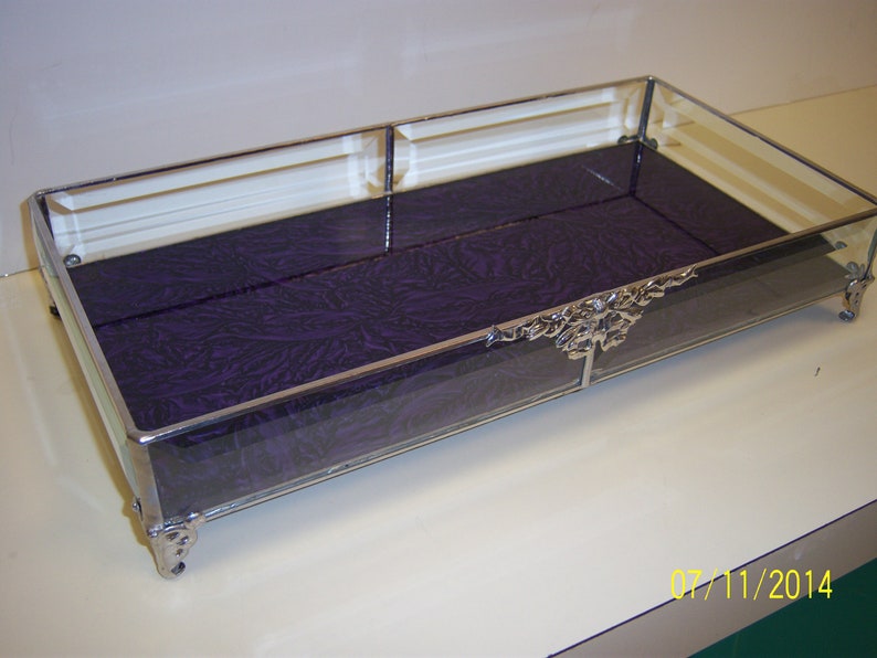 Colored mirror dresser tray