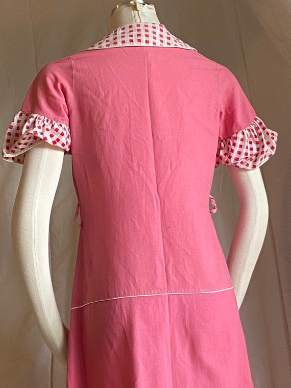 Bubble-Gum Pink Early 1930s Depression Era Cotton… - image 3