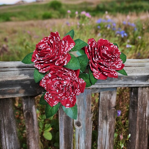 Bandana Roses Bouquet Set of 3 - Etsy display picture 1