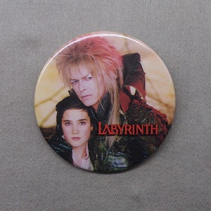 Labyrinth 1986 Vintage 2.25" Promotional Button David Bowie Jennifer Connelly