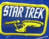 Star Trek Enterprise Vintage Embroidered Patch 2 quot x 3 quot in Blue Yellow NOC 1975 TOS