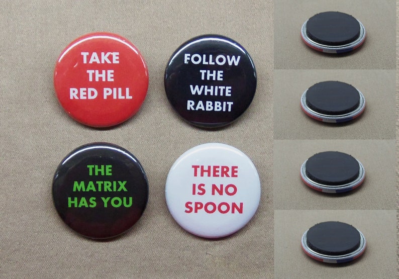 Les Boutons Matrix 1 25 Prennent La Pilule Rouge Suivez Le Etsy France